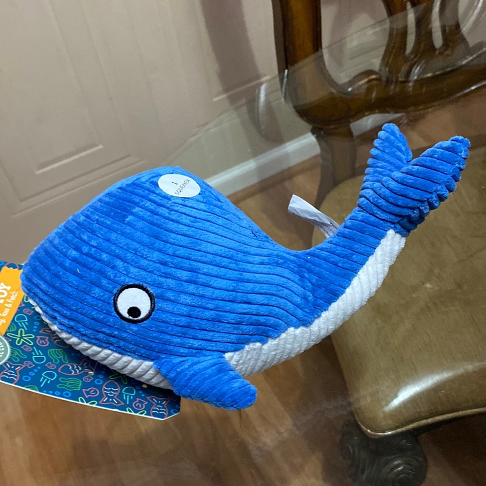 Brand New Whale Dog Toy With Squeaker.